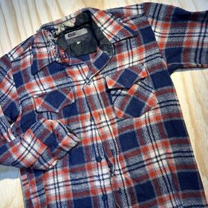 VIP Kids Size 10 Blue Red Plaid Flannel Button Down Shirt Vintage Distressed